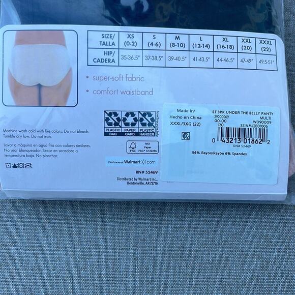 Secret Treasures 3-pair maternity underbelly panties size 22 (XXXL) NEW - Picture 3 of 9